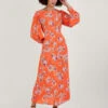 MONSOON Talitha Tea Dress In Sustainable Viscose Orange -Amour Fashion 21 54275215 1