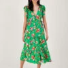 MONSOON Lilou Floral Tea Dress In Sustainable Viscose Green -Amour Fashion 21 54276207 2
