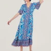 MONSOON Raegan Contrast Print Dress With LENZING™ ECOVERO™ Blue -Amour Fashion 21 54280302 1