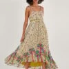 MONSOON Handkerchief Hem Print Dress With LENZING™ ECOVERO™ Yellow