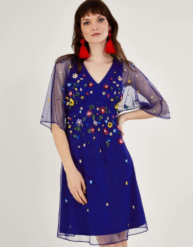 MONSOON Stephanie Embellished Dress Blue 3 MONSOON Stephanie Embellished Dress Blue