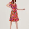 MONSOON Atiena Print Dress In Sustainable Viscose Purple -Amour Fashion 21 54288004 1