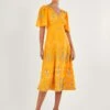 MONSOON Margo Embroidered Tea Dress In Recycled Polyester Yellow -Amour Fashion 21 54290414 1