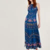 MONSOON Theodora Embroidered Maxi Dress In Recycled Polyester Blue -Amour Fashion 21 54291202 1