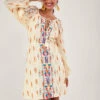 MONSOON Aztec Print And Embroidered Short Dress Ivory -Amour Fashion 21 54294446 1