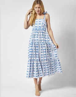 DEEBA Willa Print Tiered Dress White -Amour Fashion 21 54295413 1