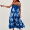 MONSOON Tile Batik Print Cami Midi Dress Blue -Amour Fashion 21 54297602 1