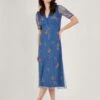 MONSOON Pamela Embellished Tea Dress Blue -Amour Fashion 21 54299402 1