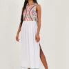 MONSOON Mosaic Embroidered Midi Dress In LENZING™ ECOVERO™ White -Amour Fashion 21 54306513 1