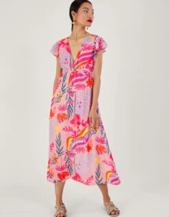 MONSOON Sienna Embellished Metallic Dress With Recycled Polyester Pink -Amour Fashion 21 64018910 1