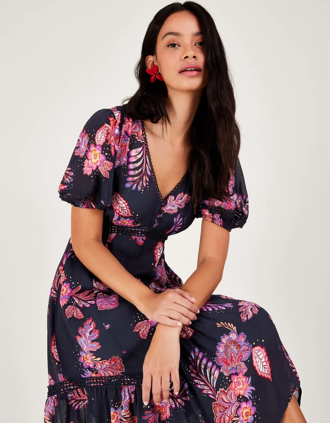 MONSOON Finn Hanky Hem Dress In Sustainable Viscose Blue 3 MONSOON Finn Hanky Hem Dress In Sustainable Viscose Blue