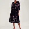 MONSOON Tina Embroidered Wrap Dress Black -Amour Fashion 21 64021301 1