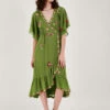 MONSOON Renee Wrap Dress Green -Amour Fashion 21 64024207 1