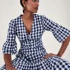 MONSOON Gingham Dress Blue -Amour Fashion 21 64033361 1