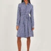 MONSOON Josephina Print Shirt Dress Blue -Amour Fashion 21 64043702 1