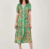 MONSOON Skye Scarf Print Dress Green -Amour Fashion 21 64072607 1