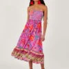 MONSOON Bandeau Palm Print Dress In LENZING™ ECOVERO™ Pink -Amour Fashion 21 64178210 1