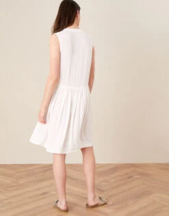 MONSOON Mirrorwork Dress In LENZING™ ECOVERO™ White -Amour Fashion 22 24004713 2