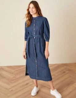 MONSOON Diya Denim Shirt Dress Blue -Amour Fashion 22 24048839 2
