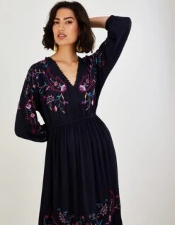 MONSOON Glenn Embroidered Paisley Midi Dress Black -Amour Fashion 22 34118301 2