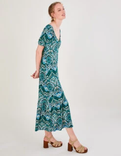 MONSOON Tie Front Maxi Jersey Dress With LENZING™ ECOVERO™ Teal -Amour Fashion 22 34154579 1
