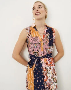 MONSOON Patch Print Button Through Dress Multi -Amour Fashion 22 34156808 2