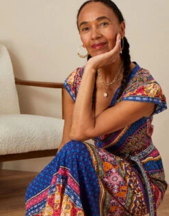 MONSOON Colourful Multi Print Belted Dress In LENZING™ ECOVERO™ Multi -Amour Fashion 22 34157908 2