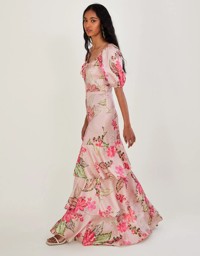 MONSOON Daisy Print Tiered Maxi Dress Natural 5 MONSOON Daisy Print Tiered Maxi Dress Natural - Image 3