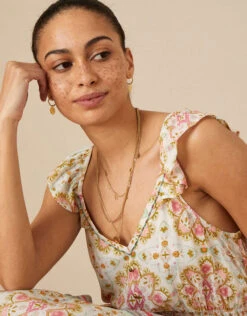 MONSOON Frill Tiered Printed Maxi Dress Orange -Amour Fashion 22 34712034 2