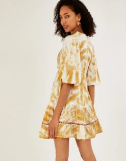 MONSOON Tie Dye Printed Kaftan Dress Yellow -Amour Fashion 22 34738765 2
