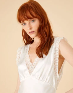 MONSOON Bridal Lace Satin Premium Night Dress Ivory -Amour Fashion 22 35312346 2