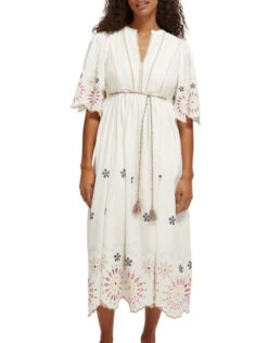 Scotch And Soda Broderie Maxi Dress White -Amour Fashion 22 41493413 3