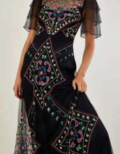 MONSOON Elle Embroidered Maxi Dress Black -Amour Fashion 22 44118201 2