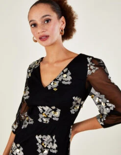 MONSOON Jennifer Sequin Animal Tunic Dress Black -Amour Fashion 22 44120901 2