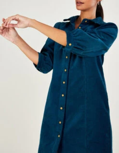 MONSOON Eliza Plain Cord Dress Blue -Amour Fashion 22 45053156 2