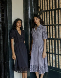 MONSOON Jersey Crochet Trim Midi Dress Black -Amour Fashion 22 54072201 6