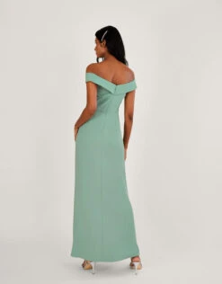 MONSOON Beatrice Crepe Bardot Maxi Dress Green -Amour Fashion 22 54076127 2