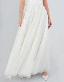 MONSOON Donna Embroidered Bandeau Bridal Maxi Dress Ivory -Amour Fashion 22 54078846 2