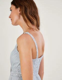 MONSOON Anne Mesh Maxi Dress In Recycled Polyester Silver -Amour Fashion 22 54081211 2