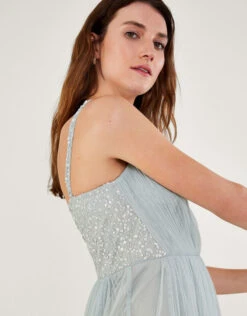 MONSOON Anne Mesh Maxi Dress In Recycled Polyester Green -Amour Fashion 22 54081307 2