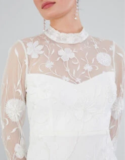 MONSOON Krystyna Embroidered Short Dress Ivory -Amour Fashion 22 54082146 2