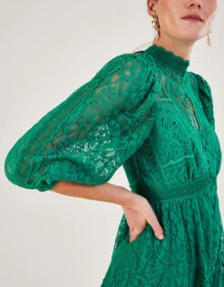 MONSOON Rhea Lace Shirt Dress Green -Amour Fashion 22 54083207 2
