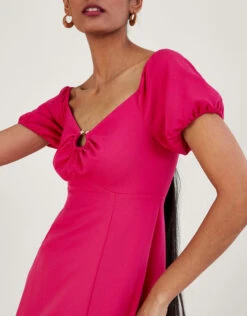 MONSOON Katie Ring Detail Bardot Dress Pink -Amour Fashion 22 54084910 2