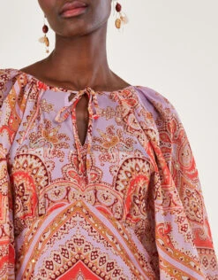 MONSOON Laetita Printed Tiered Maxi Dress With Recycled Polyester Purple -Amour Fashion 22 54093594 2