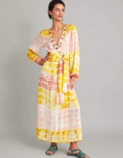 MONSOON Premium Tie Dye Maxi Kaftan Dress Yellow 11 MONSOON Premium Tie Dye Maxi Kaftan Dress Yellow -Amour Fashion 22 54153814 2