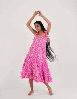 MONSOON Batik Print Tiered Midi Dress Pink -Amour Fashion 22 54159110 1