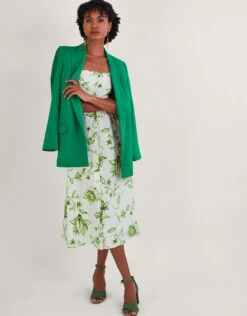 MONSOON Kai Floral Print Dress In Linen Blend Ivory -Amour Fashion 22 54277246 2