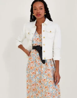 MONSOON Keava Floral Print Tea Dress In Sustainable Viscose Blue -Amour Fashion 22 54279802 2