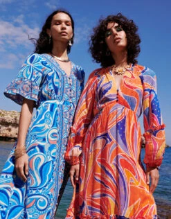 MONSOON Raegan Contrast Print Dress With LENZING™ ECOVERO™ Blue -Amour Fashion 22 54280302 7