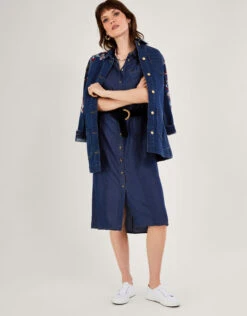 MONSOON Denim Shirt Dress Blue -Amour Fashion 22 54283139 2